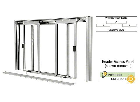 CRL Satin Anodized DW Series Manual Deluxe Sliding Service Window XOX Without Screen