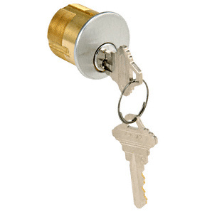 CRL Satin Chrome Single Mortise 1-1/8" Long Cylinder with Schlage® 'C' Keyway and Keyed Alike