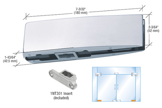CRL Brushed Stainless Curved Bottom Door Patch with 1NT301 Insert