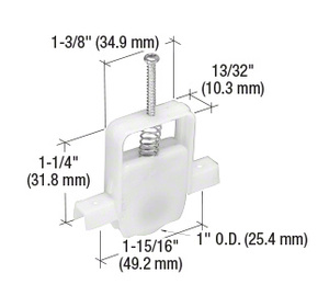 CRL 1" Nylon Sliding Screen Door Bottom Roller