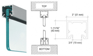 CRL Brushed Stainless Wide U-Channel with Top Load Roll-In Glazing Gasket for 3/8" and 1/2" Glass - 120" Length