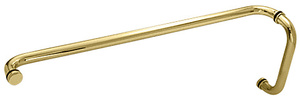 CRL Polished Brass 10" x 28" Back-to-Back Straight Combination Push and Pull Handle Set