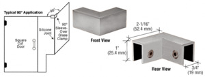 CRL Brushed Nickel 90 Degree "Sleeve Over" Glass Clamp