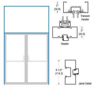 CRL-U.S. Aluminum Custom Size Custom Paint Series 451 Tubular Offset Pivot Transom Frame Complete (2FT)