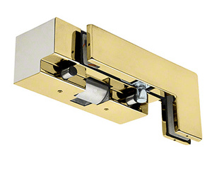 CRL Polished Brass RH Sidelite Mount Transom Patch Fitting With PK/ESK Electric Strike