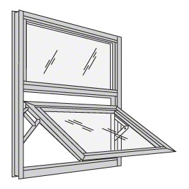 CRL-U.S. Aluminum White KYNAR® Paint 7400 Series Dual Vertical Stacked Window for 1" Glazing