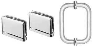 CRL Polished Chrome Prima Shower Pull and Hinge Set