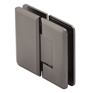 Brushed Pewter 180° Glass to Glass Majestic Series Hinge