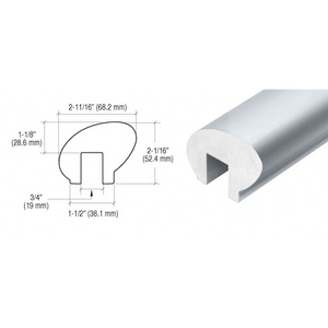 CRL-Blumcraft® Mill Aluminum Custom 376 Series Elliptical Aluminum Cap Rail