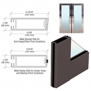 CRL 5-1/2" Oil Rubbed Bronze Wide Stile Clad Full Framed Door