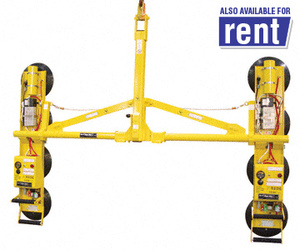 CRL Wood's Powr-Grip® DC Model Double Channel 7' Spread Vacuum Lifting Frame - For Flat Material