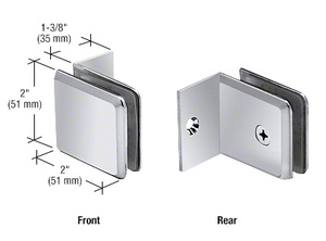 CRL Polished Chrome Fixed Panel Beveled Clamp With Small Leg