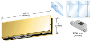 CRL Brass Bottom Door Patch With 1NT302 Insert