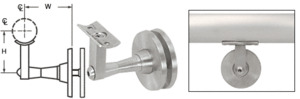 CRL Brushed Stainless Manhattan Series Glass Mounted Hand Rail Bracket