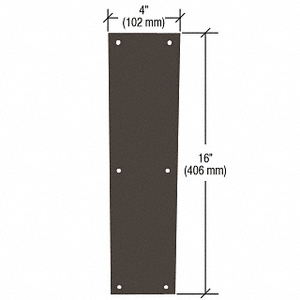 CRL Oil Rubbed Bronze Push Plates 4" x 16"