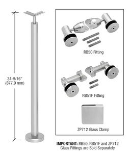 CRL Brushed Stainless 36" P7 Series Corner Post Railing Kit No Fittings