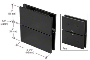 CRL Matte Black Cardiff Series Glass-to-Glass Mount Hinge