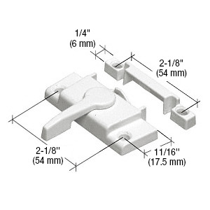 CRL White Window Sash Lock with 2-1/8" Screw Holes