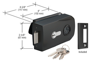 CRL Matte Black Glass Mount Lever Lock for Metal Frame Doors