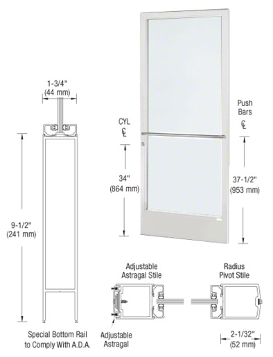 CRL-U.S. Aluminum White KYNAR® Paint 250 Series Narrow Stile Active ...