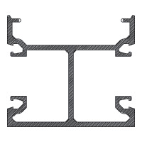 CRL-U.S. Aluminum Clear Anodized Captured Vertical Mullion, 2" x 1-3/4" - 24'-2"
