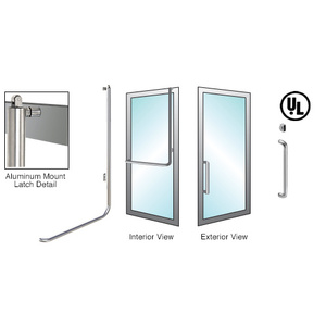 CRL-Blumcraft® Brushed Stainless Right Hand Reverse Aluminum Door Mount Keyed Access "Y" Exterior, Top Securing Balanced Door Panic Handle