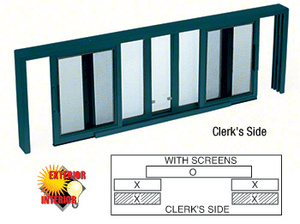 CRL Custom Powder Painted Horizontal Sliding Service Window XOX Format With 1/2" Insulating Glass With Screen