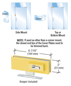 CRL Brass EUR Series Complete Patch Lock Including Cylinder