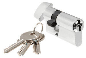 CRL Satin Chrome Keyed Cylinder Lock with Thumbturn