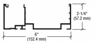CRL-U.S. Aluminum Header/Sill for 1" Glass, Custom Paint, 24'-2"