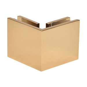 CRL French Gold Square 90 Degree Glass-to-Glass Clamp