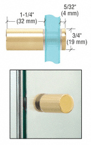 CRL Polished Brass Cylinder Style Single-Sided Shower Door Knob