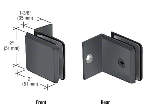 CRL Matte Black Fixed Panel Beveled Clamp With Small Leg