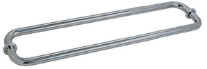 CRL Brushed Nickel 18" BM Series Back-to-Back Tubular Towel Bars with Metal Washers