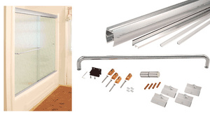 CRL Brite Anodized 60" x 72" Cottage CK Series Sliding Shower Door Kit with Clear Jambs for 1/4" Glass