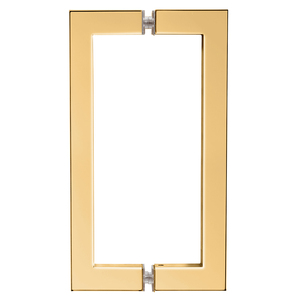 CRL French Gold 8" x 8" SQ Series Square Tubing Back-to-Back Pull Handles