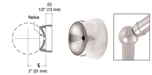 CRL Polished Stainless 3-5/16" Ball Type Angle Collar for 2" Tubing