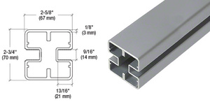 CRL Agate Gray Heavy-Duty Windscreen Post Only - 72"