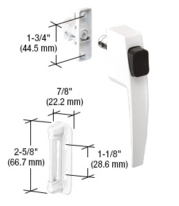 CRL White Screen and Storm Door Push Button Latch with 1-3/4" Screw Holes