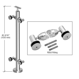 CRL Polished Stainless P7 Series Railing 180º Center Post Kit With RB50F Fittings