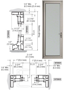 CRL-U.S. Aluminum Clear Anodized Series 900 Terrace Door Hinged Left Swing In