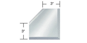 CRL Clear Mirror Glass 3" Mitered Corner Beveled on 3 Sides