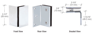 CRL Brushed Satin Chrome Geneva Series Wall Mount Bracket