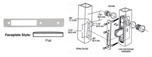 CRL Aluminum Flat Faceplate for DL2110 Series Long Throw Deadlocks