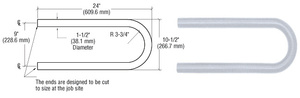 CRL Clear Anodized Quick Connect Looped Hand Rail Return for 1-1/2" Diameter Tubing