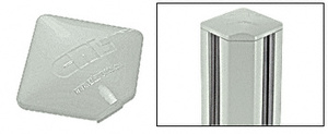 CRL Agate Gray Square AWS Post Cap for 90 Degree Corner Post