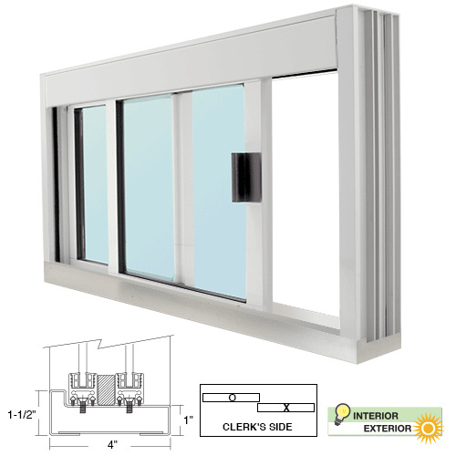 CRL Standard Size Manual DW Deluxe Service Window Glazed with S.S.Step ...