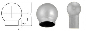 CRL Brushed Stainless 2-5/8" Ball Type End Cap for 1-1/2" Tubing