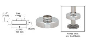 CRL Polished Stainless Canopy for 1-1/2" Tubing