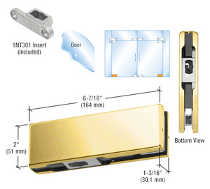 CRL Brass Bottom Door Patch with 1NT301 Insert